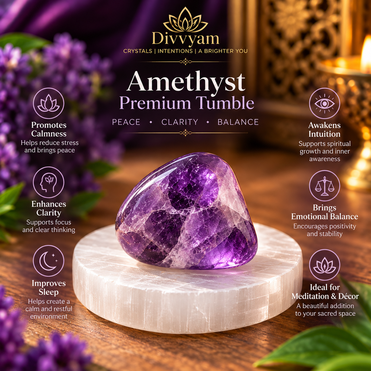 Premium Amethyst Tumble Stone