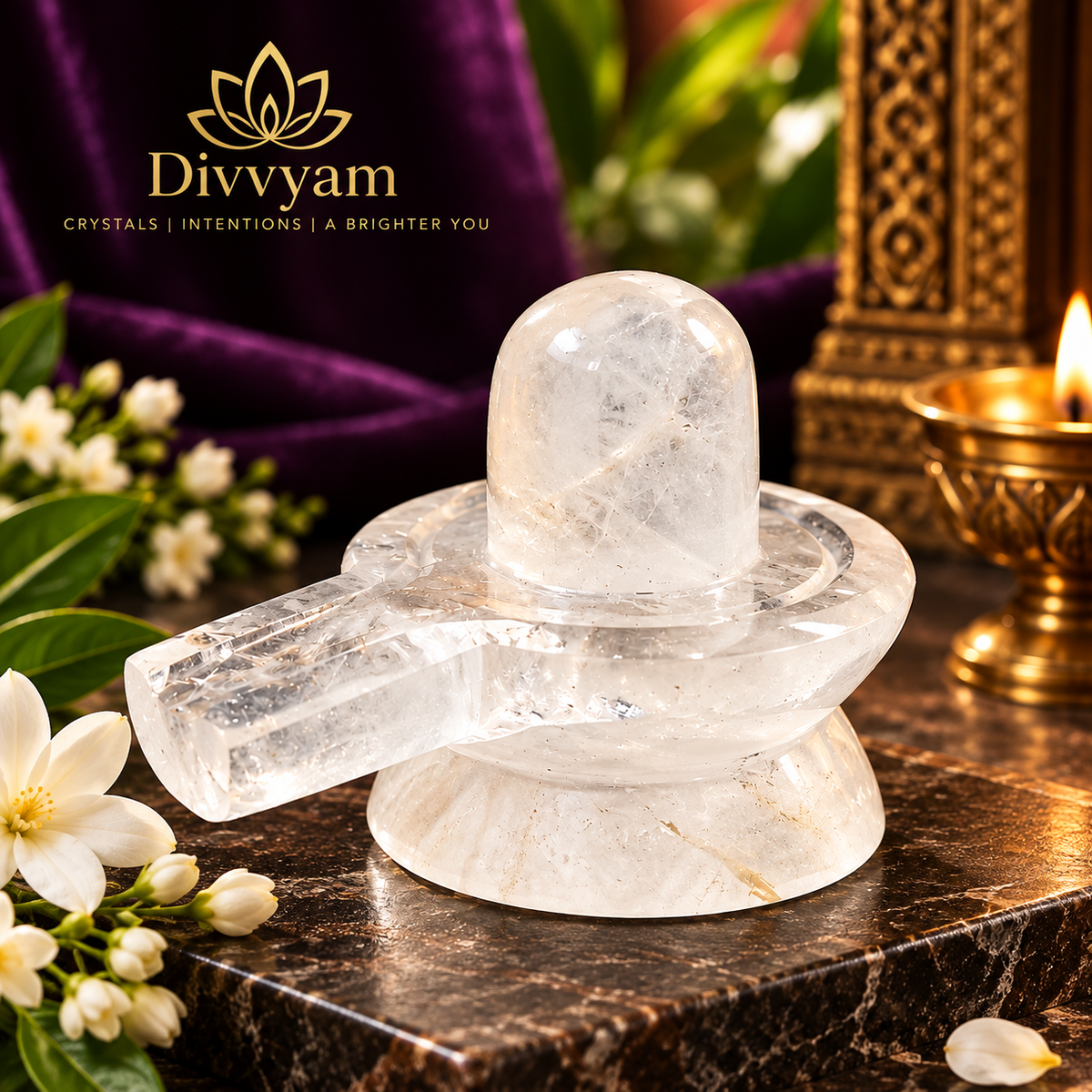 Clear Quartz (Sphatik) Shivling