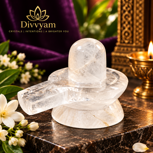 Clear Quartz (Sphatik) Shivling